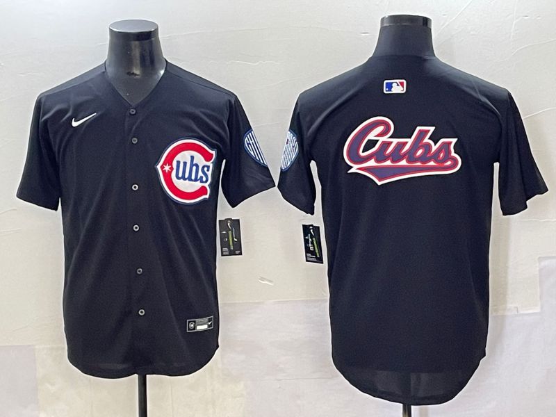 Men 2025 Chicago Cubs Blank Black Fashion Retro Nike MLB Jersey style 5